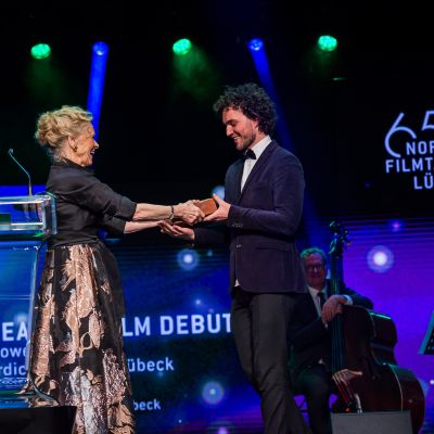 Liv Ullmann (Ehrenpräsidentin der Nordischen Filmtage Lübeck), Laurens Pérol (Regie "Practice") © Nordische Filmtage Lübeck / Olaf Malzahn