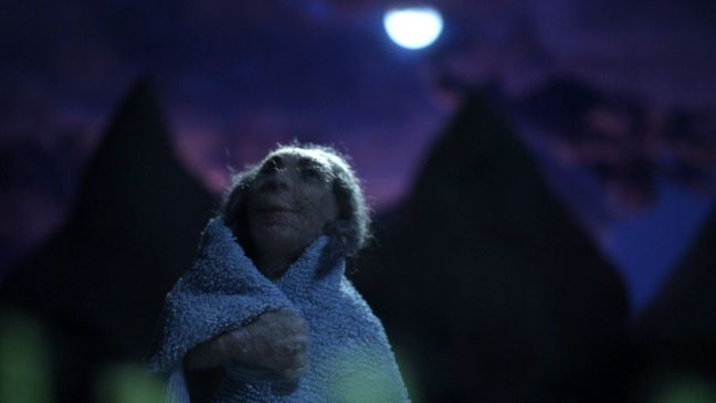 Mutter im Deck eingekuschelt beim Vollmond