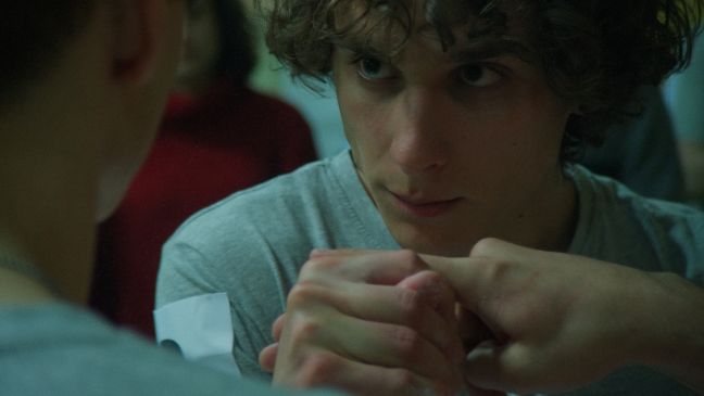 Nahaufnahme von Marko beim Armdrücken