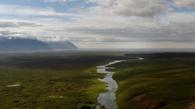 Aufnahme von Laxá im Aðaldalur.