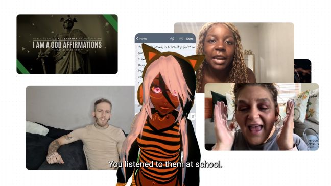 Tammy, mehrere Clips und Apps collagiert