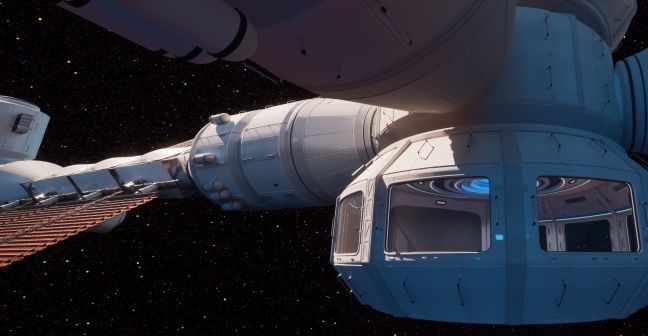 Eine leere Weltraumstation