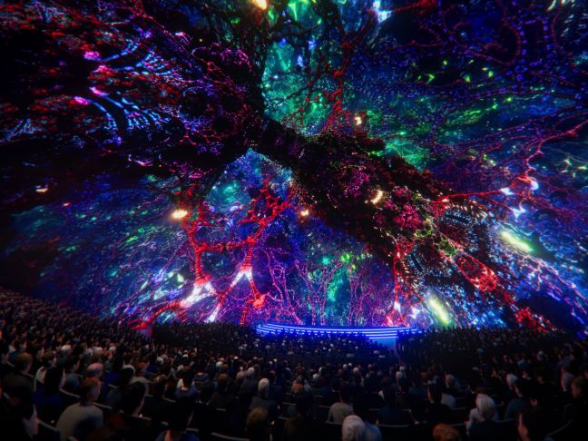 Bunt beleuchtete Netzwerkstrukturen