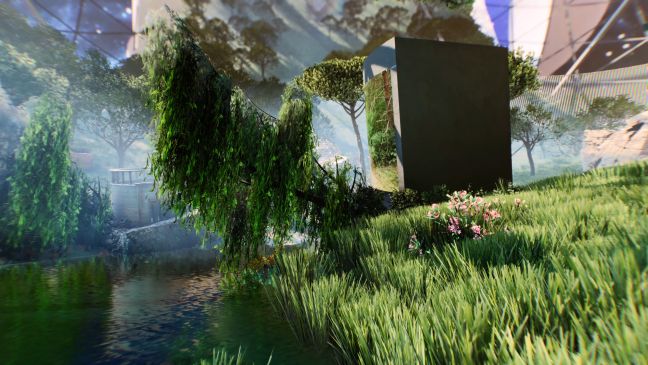 Ein geomterisches Objekt in  der Wiese