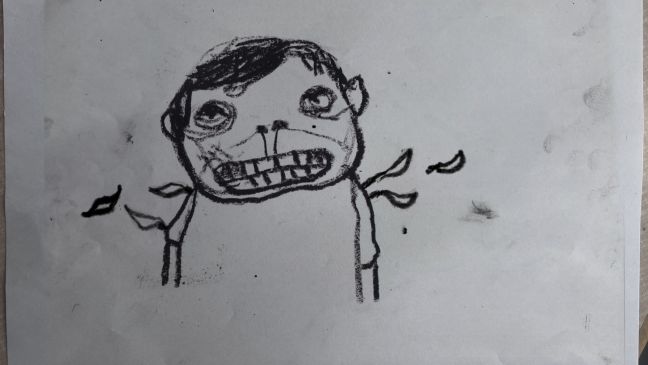 Der Junge mit laufender Nase