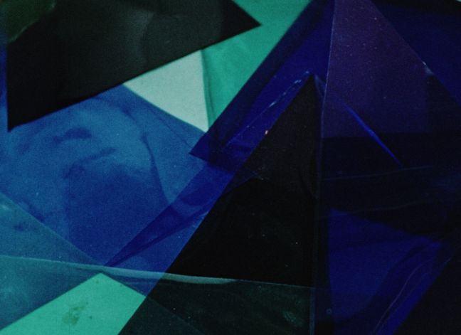 Türkis-blaue Geometrieformen