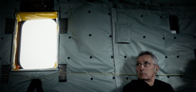 Jens Stoltenberg im Helicopter
